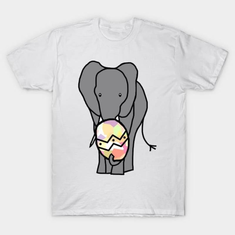 Gray Elephant Holding Big Easter Egg T-Shirt Hoodie, Sweatshirt | HypeCrazeTee.com