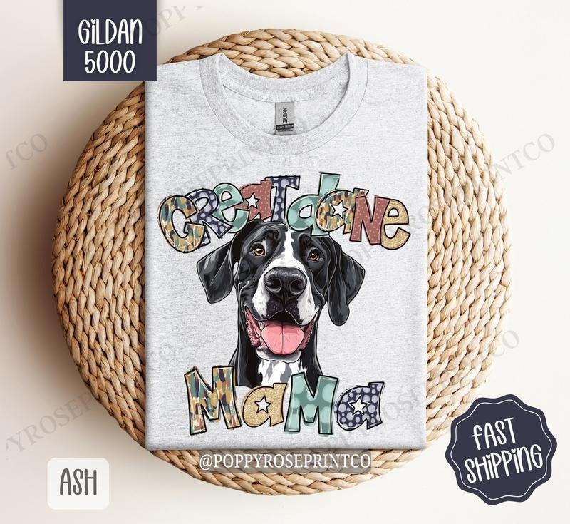 Great Dane Mama Shirt Gildan, Dog Mom Women's Tee, Cute Mama Women's Tshirt Plus Sizes Hoodie, Sweatshirt | HypeCrazeTee.com