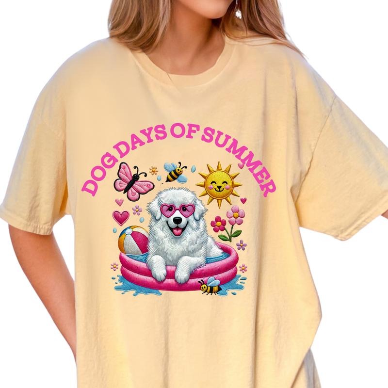 Great Pyrenees Dog Days Summer Shirt ~ Relaxed Fit Printed USA Womenswear Casual Comfort Cotton Top Athletic Boho Chic T-Shirts, Hoodie, Sweatshirt