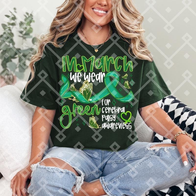 Green Cerebral Palsy WHITE INK DTF Transfers - THIS IS NOT A SHIRT Hoodie, Sweatshirt | HypeCrazeTee.com