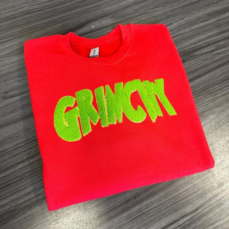 Green Chenille Patch Sweatshirt -- RED T-Shirts, Hoodie | HypeCrazeTee.com
