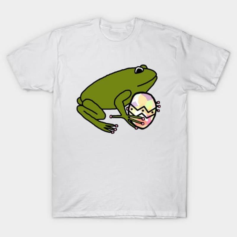 Green Frog Holding Easter Egg T-Shirt Hoodie, Sweatshirt | HypeCrazeTee.com