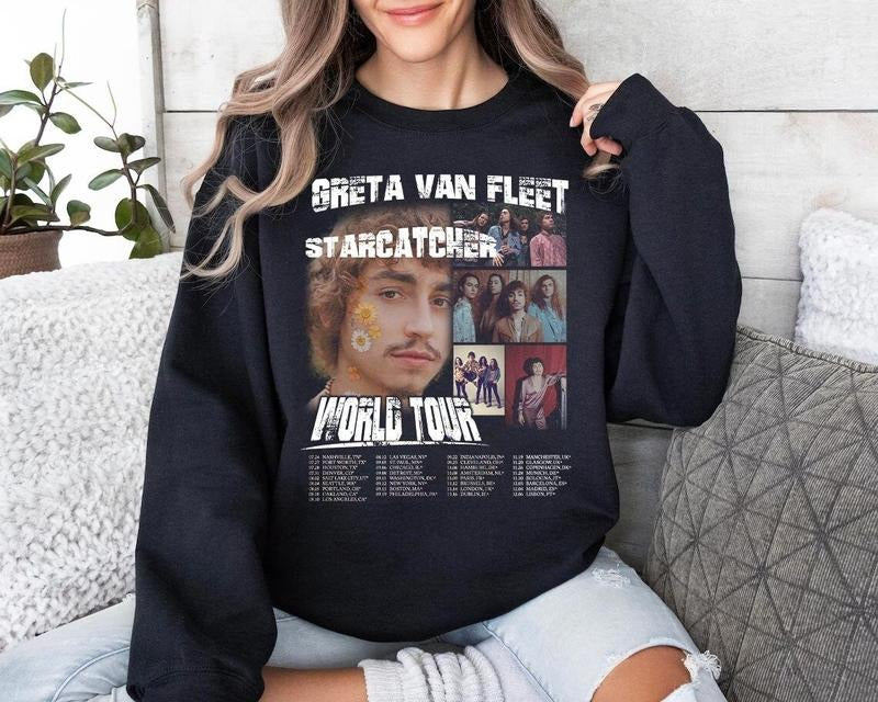 Greta Van Fleet Music Sweatshirt, Concert Dates Inspired Editionstyle{n002}2 T-Shirts, Hoodie | HypeCrazeTee.com