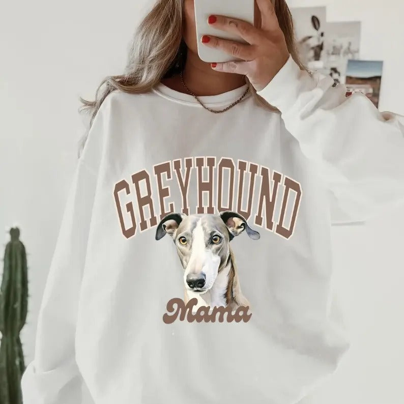 Greyhound Mama Sweatshirt ~ Sweatshirt Unisex Apparel Relaxed Fit Printed in the USA Clothing Womenswear Casual and...