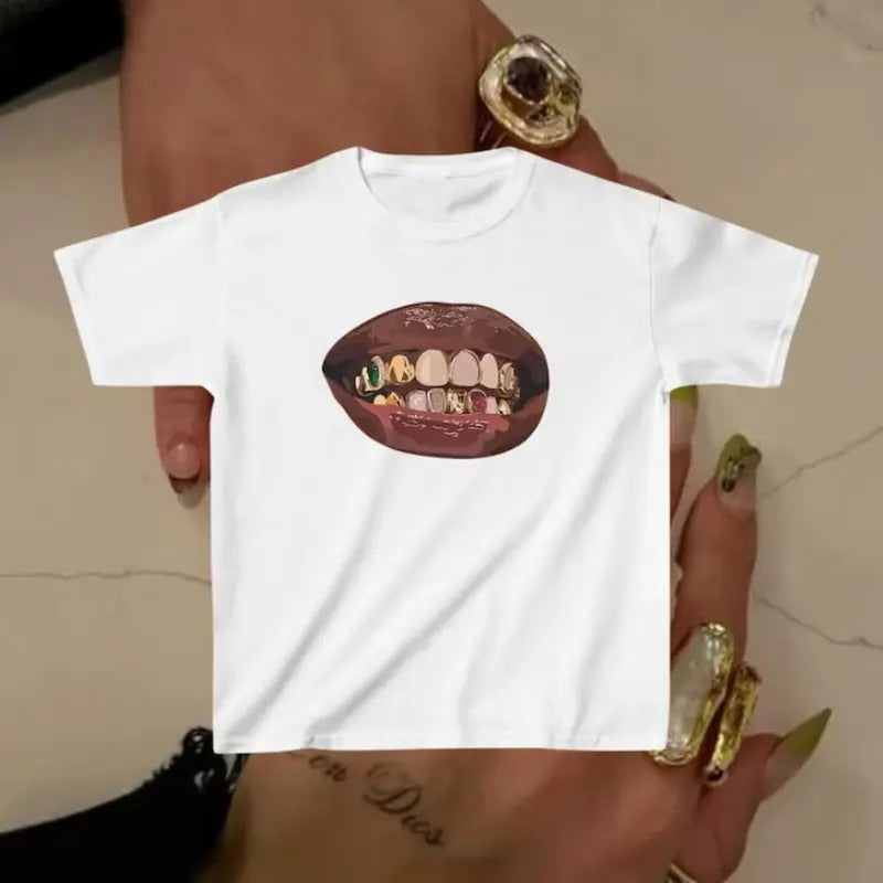 Grillz Teeth Baby Grillz Shirt Drip Grillz Streetwear 90s Baby Female Grillz Print Friend T-Shirts, Hoodie, Sweatshirt