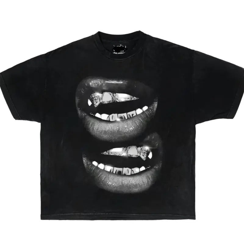 Grin Fang Mouth Garment-Dyed Boxy Shirt Hoodie, Sweatshirt | HypeCrazeTee.com