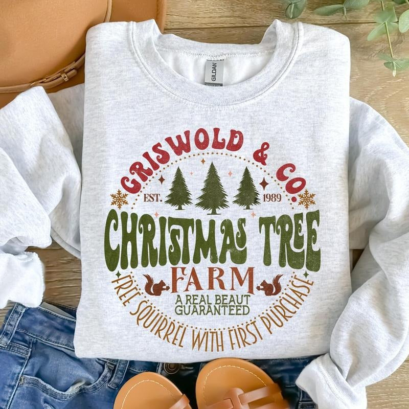 Griswold And Co Christmas Tree Farm Sweatshirt, Griswold Family Christmas Tree Farm  Tshirt, Retro Christmas Movie...