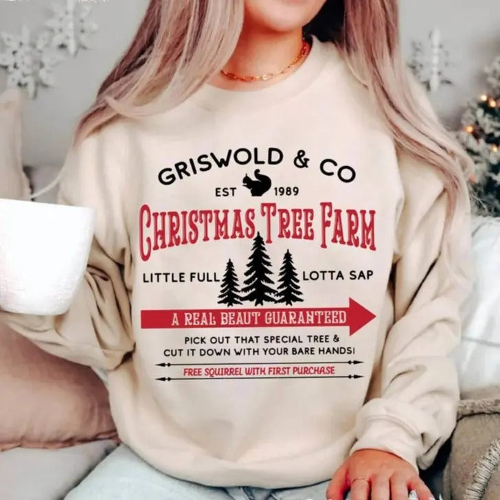 Griswold S Tree Farm Since 1989 Trendy Shirt, Christmas Funny Unisex T Shirt Short Sleeve Cotton Crewneck Hoodie, Sweatshirt
