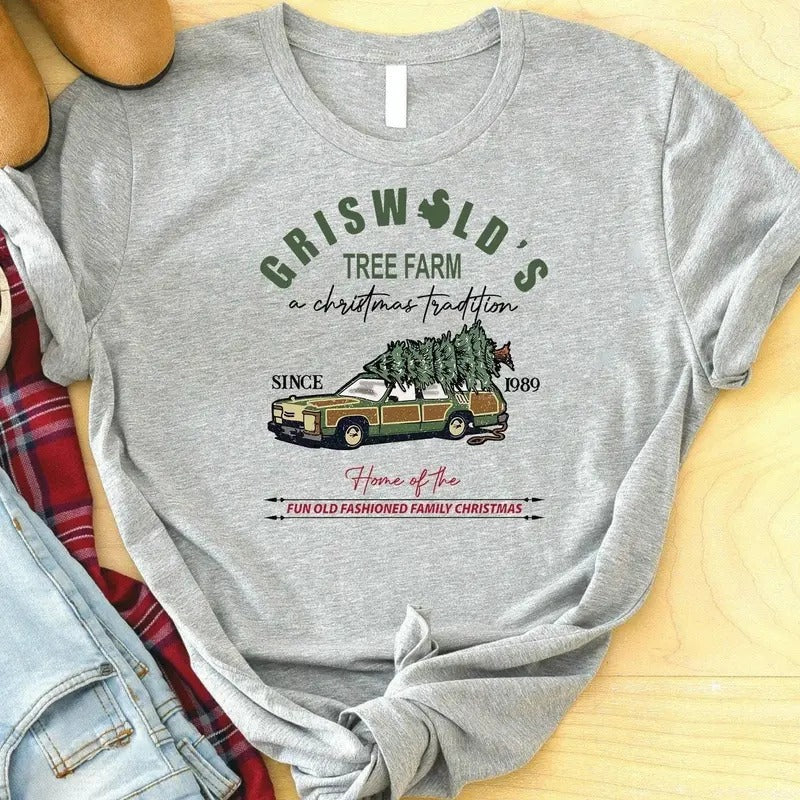 Griswold's Tree Farm Since 1989 Christmas T-Shirt for Women, Family Holiday Shirt