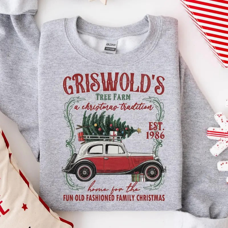 Griswold's Tree Farm Sweatshirt, Christmas Tree Farm T-Shirt,Family Christmas Sweater,Old Fashioned Christmas Shirt,Retro...