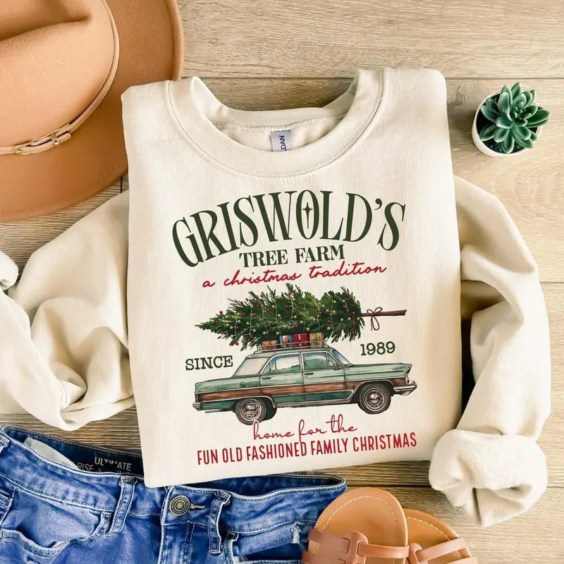 Griswolds Christmas Sweatshirt, Christmas Family, Tree Sweater, Griswolds Tree Farm Since 1989 Shirt, Cute Christmas...