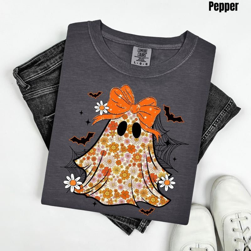 Groovy Flower Ghost Comfort Colors T-Shirt 'NLB' Hoodie, Sweatshirt | HypeCrazeTee.com