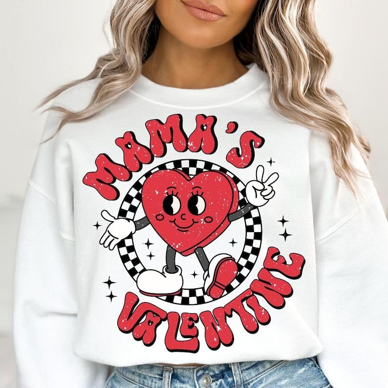 Groovy Valentine Shirt, Mama's Valentine Shirt, Valentine tiktok shirt, Retro Valentine Sweatshirt, Funny Valentine...