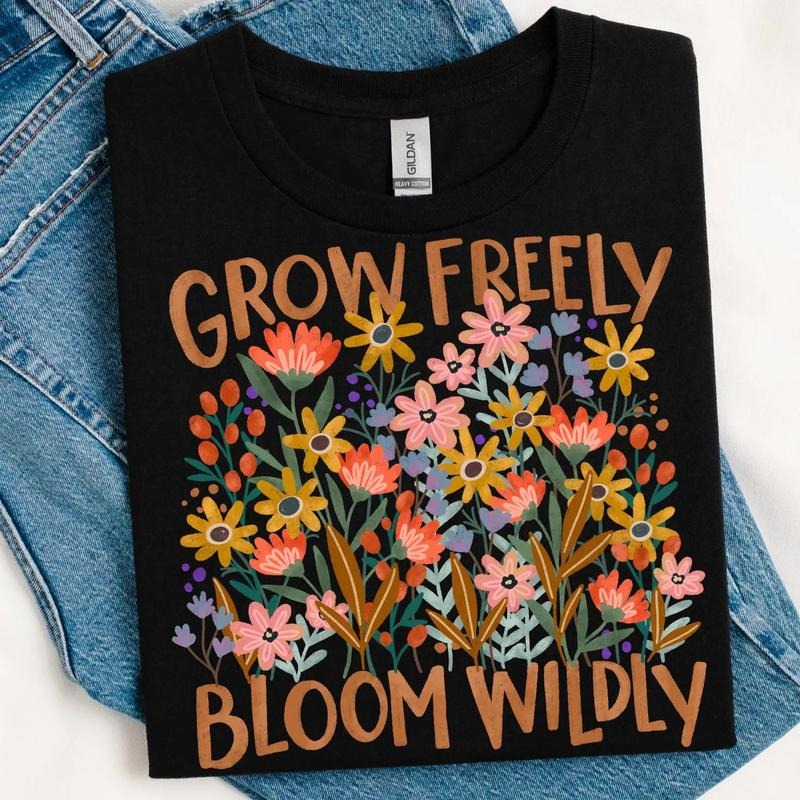Grow Freely, Bloom Wildly DTF TRANSFERS - THIS IS NOT A SHIRT Hoodie, Sweatshirt | HypeCrazeTee.com