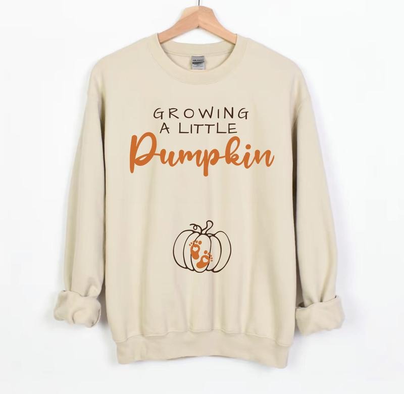 Growing Little Pumpkin Maternity Pregnancy Reveal Halloween Pregnancy Announcement Pumpkins Xmas Family 2024 Sweatshirtstyle{N002}2 T-Shirts, Hoodie, Sweatshirt