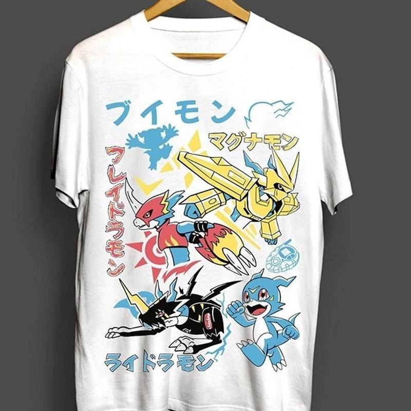 Guilmon Omnimon Anime Gift White Shirt All Size Veemon Digimon Adventure T-shirt Hoodie, Sweatshirt | HypeCrazeTee.com
