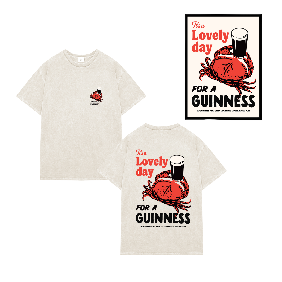 Guinness x UN:IK 'Crab' Tee & Print Bundle - Sand