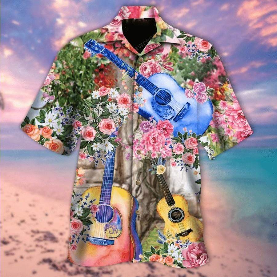 Guitar And Rose Garden Hawaiian Shirt Hw5268
