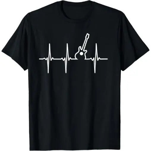 Guitar Heartbeat Instrument Gift T-Shirt Made in USA Hoodie, Sweatshirt | HypeCrazeTee.com