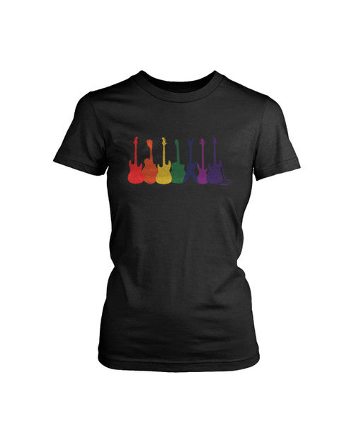 Guitar Rainbow Colours Women's T-Shirt Tee
