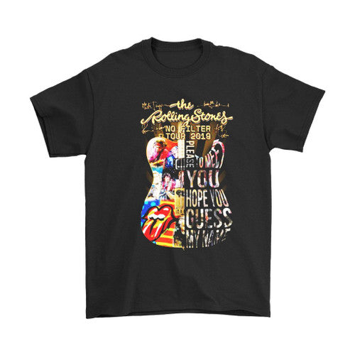 Guitar The Rolling Stones No Filter Tour 2019 Signatures Man's T-Shirt Tee