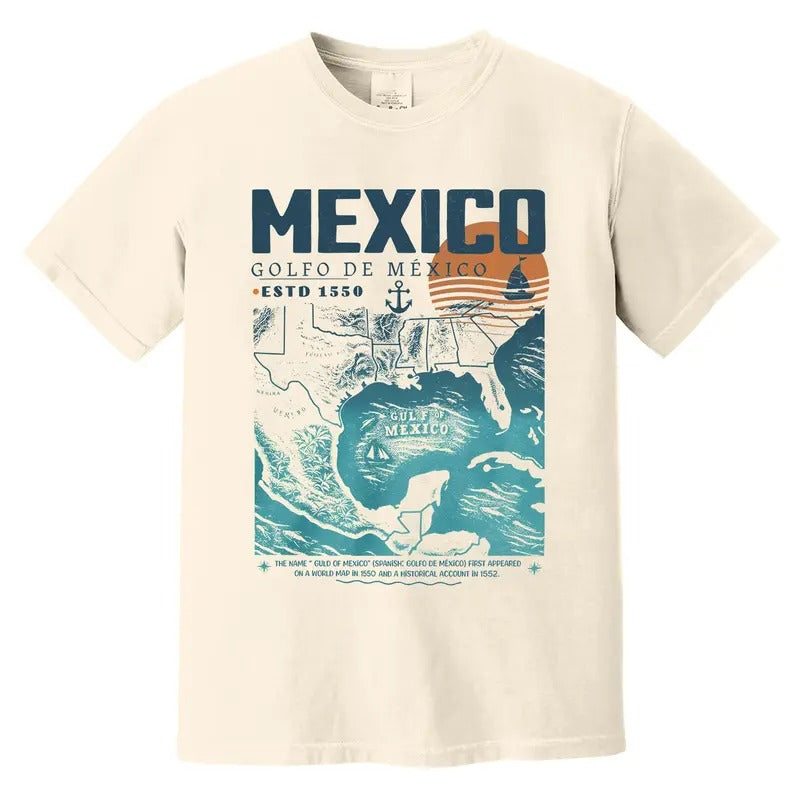 Gulf of Mexico Shirt Golfo de Mexico 1550 Retro Vintage Tee Men Women Y2k Streetwear Hoodie, Sweatshirt | HypeCrazeTee.com