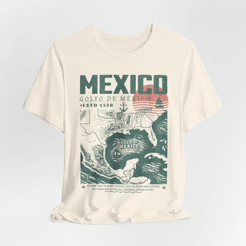 Gulf of Mexico Shirt, Golfo de México 1550 Retro Vintage Art Shirt, Vacation Mexico Shirt, Gulf of Mexico, Gulf of Mexico...