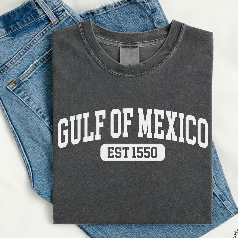 Gulf of Mexico T-shirt, Gulf of Mexico Est 1550 Shirt, Gulf Coast T-shirt, Mexican Beach Crewneck Tee, Liberal Gift...