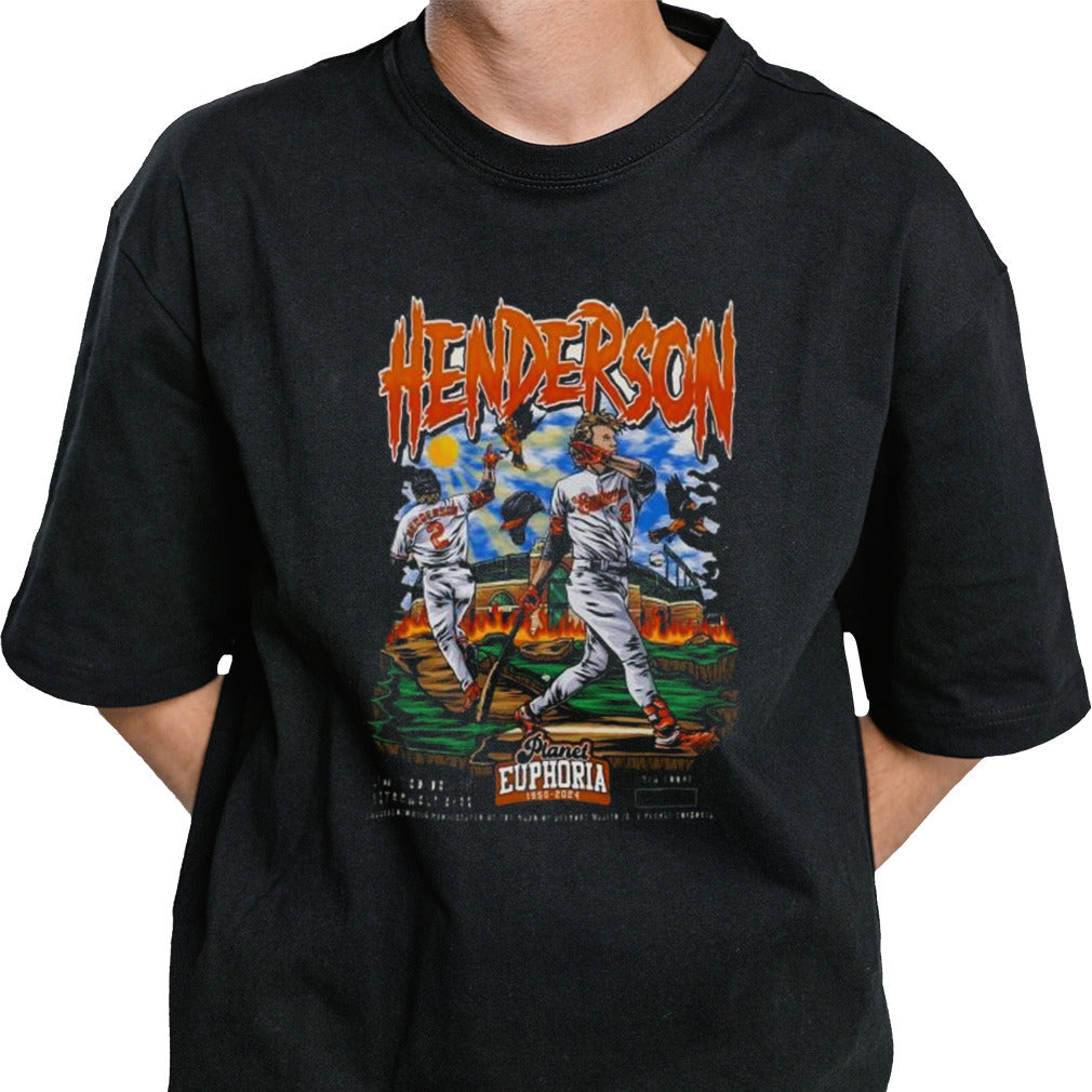 Gunnar Henderson 2 Baltimore Orioles Baseball Planet Euphoria 1950-2024 Art Classic T-Shirt