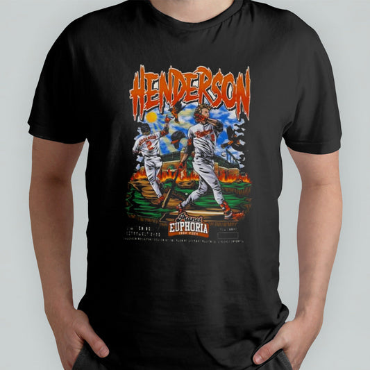 Gunnar Henderson 2 Baltimore Orioles Baseball Planet Euphoria 1950-2024 Art Classic T-Shirt