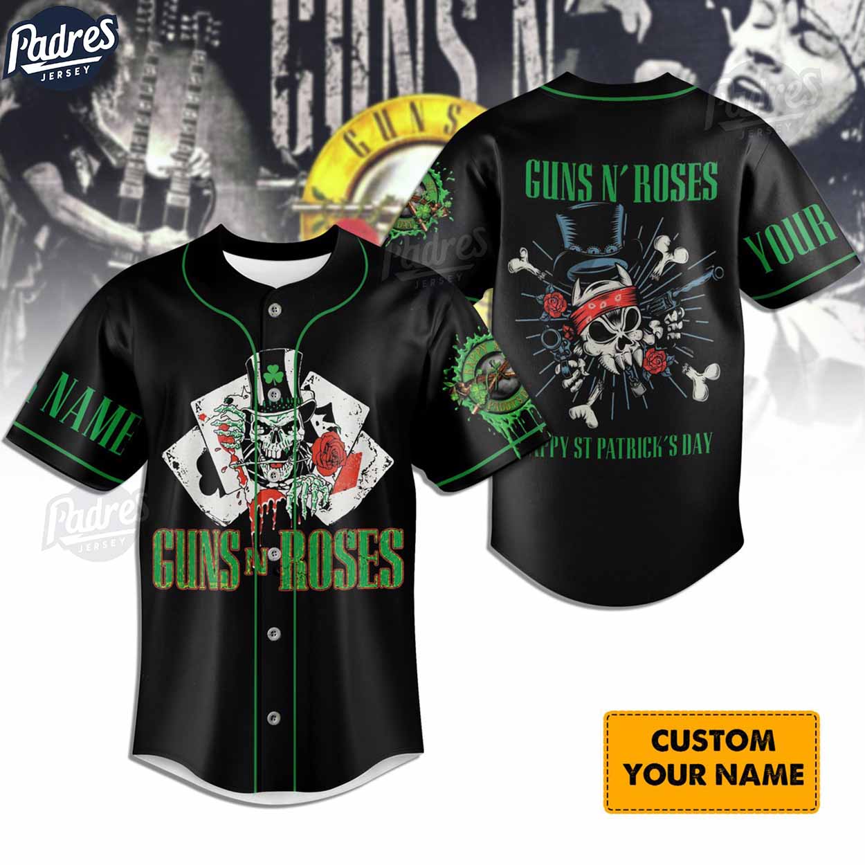 Guns N' Roses Band Custom Baseball Jersey Shirt - Padres Jersey Oasis: Elevate Your Baseball Style Game