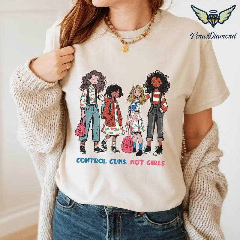 Guns Not Girls Harris Walz 2024 T-Shirt, Feminist Shirt, Pro Choice Tee, Harris Walz, Womens Right Shirt, Control Guns...