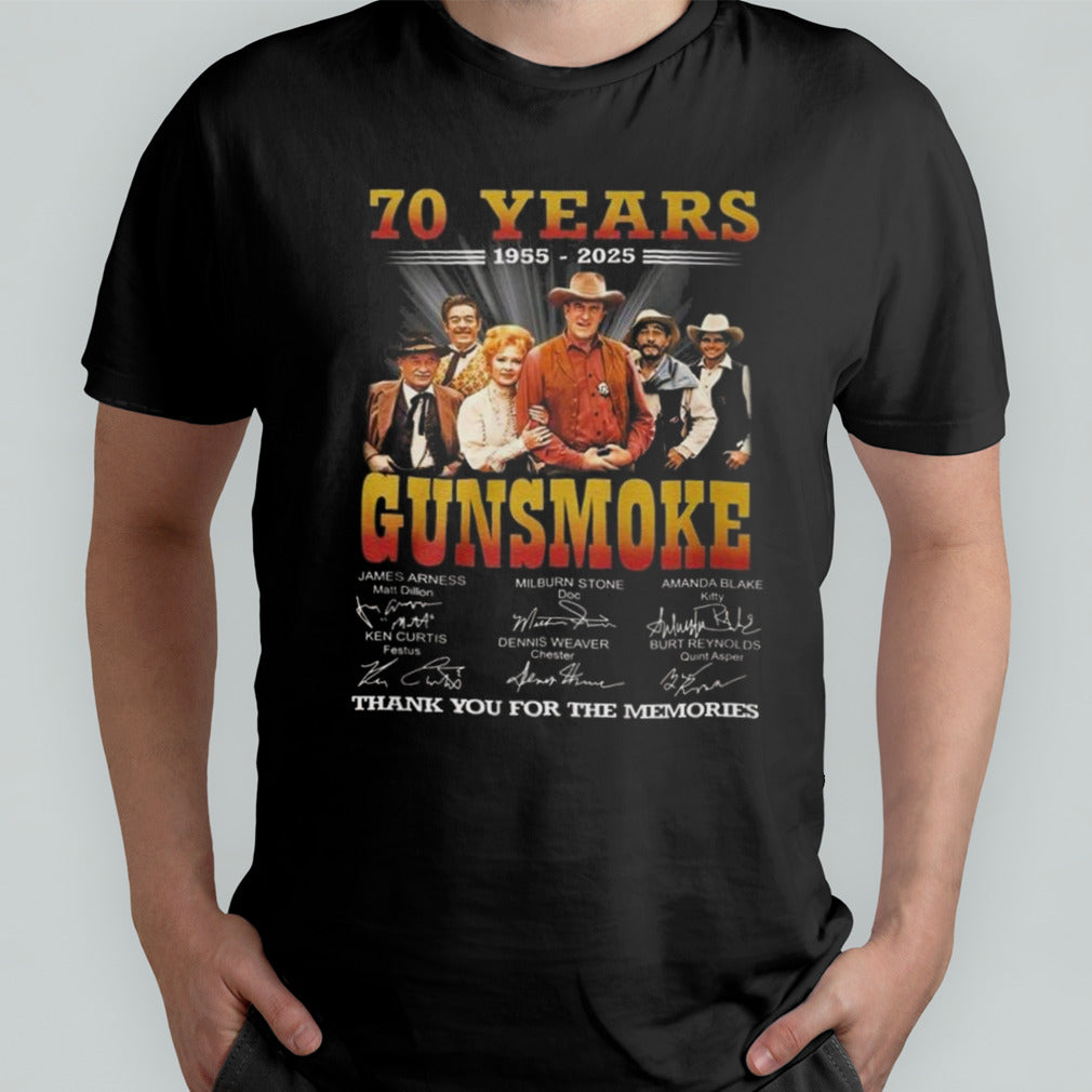 Gunsmoke 70th Anniversary 1954-2024 Thank You For The Memories Signatures T-shirt