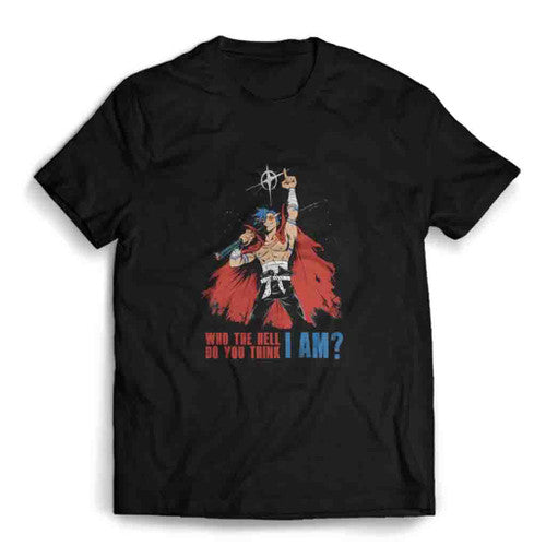 Gurren Lagann Anime Kamina Simon Gurren Who Do You Think I Am Mens T-Shirt Tee