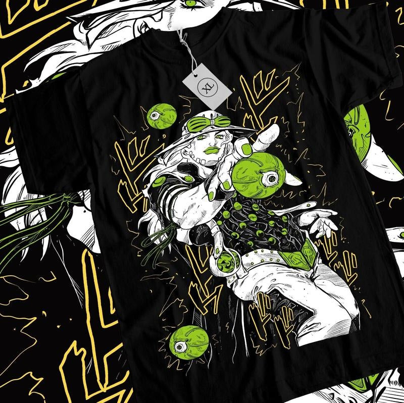 Gyro T-Shirt S-4XL Zeppeli Jojo's Bizarre Adventure Funny Anime Black Shirt Tshirt S-4XL Hoodie, Sweatshirt