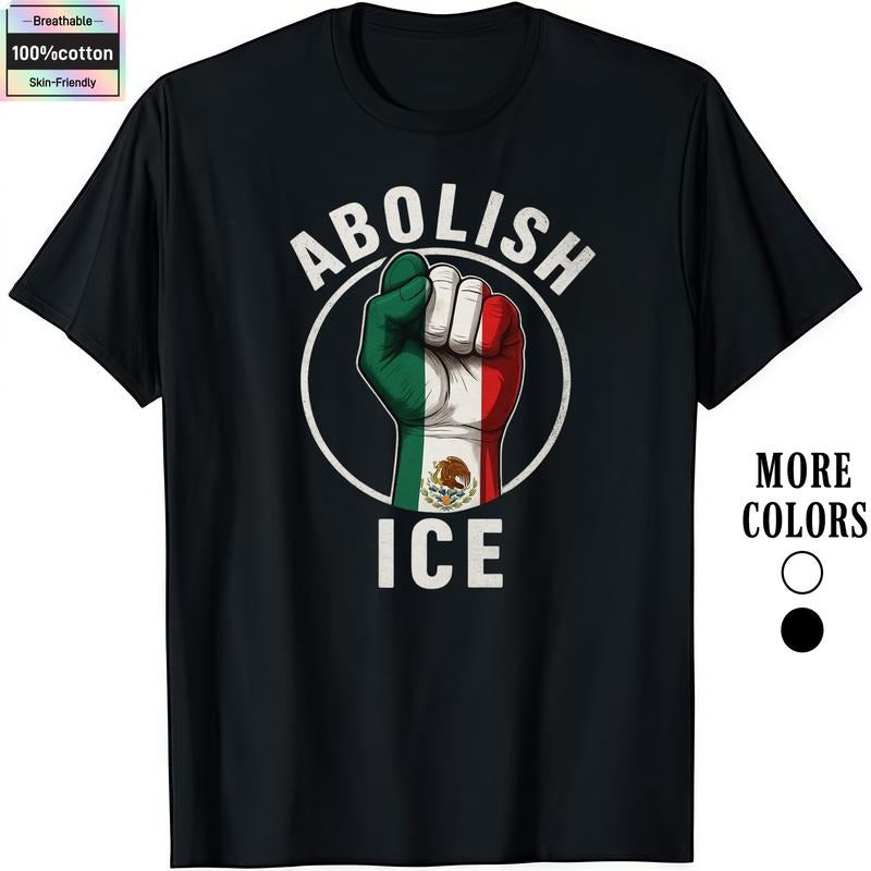 HAGBDH Fashion Designer T-Shirts - Cotton Graphic Tees with Abolish ICE Tee