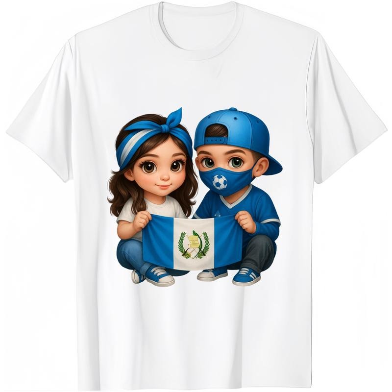HAGBDH Fashion Designer T-Shirts Cotton Graphic Tees with Cool Bear Guatemala Pride Kids Cute Flag Tee Crewneck Casual...