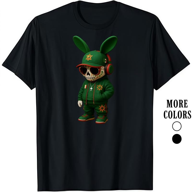 HAGBDH Fashion Designer T-Shirts Cotton Graphic Tees with Mexican Vibes Street Style Cool Bunny Crewneck Casual Ideal for...