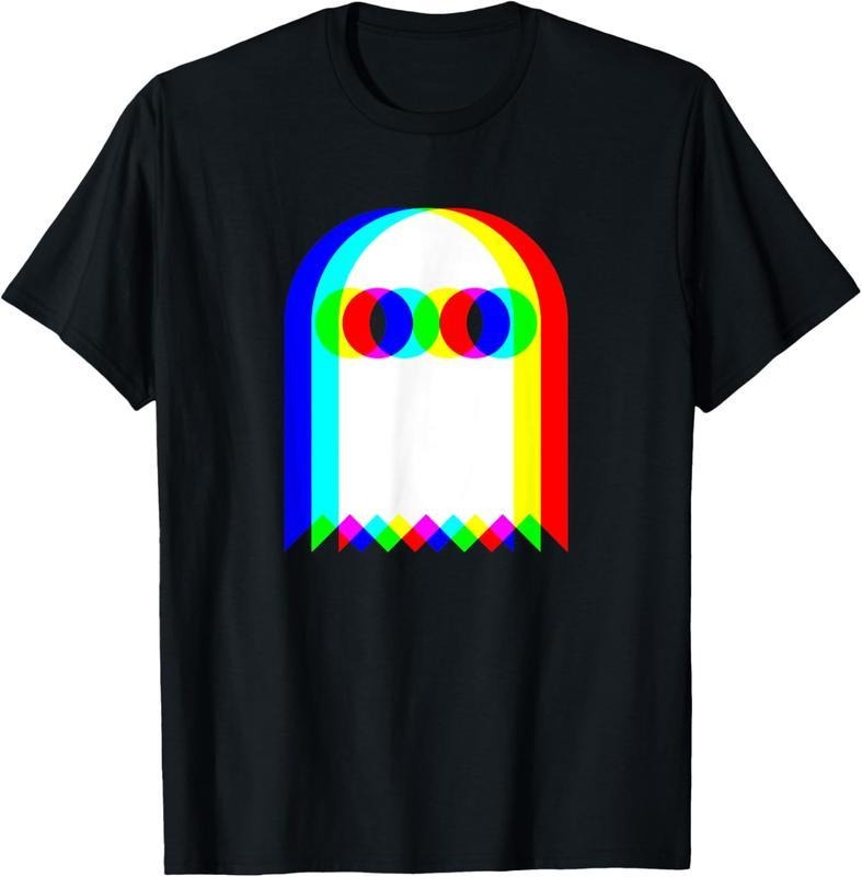 HAGBDH Halloween Ghost Graphic Tee for Adults Stylish Casual Cotton T-Shirt with Rainbow Stripes Crew Neck Design for...