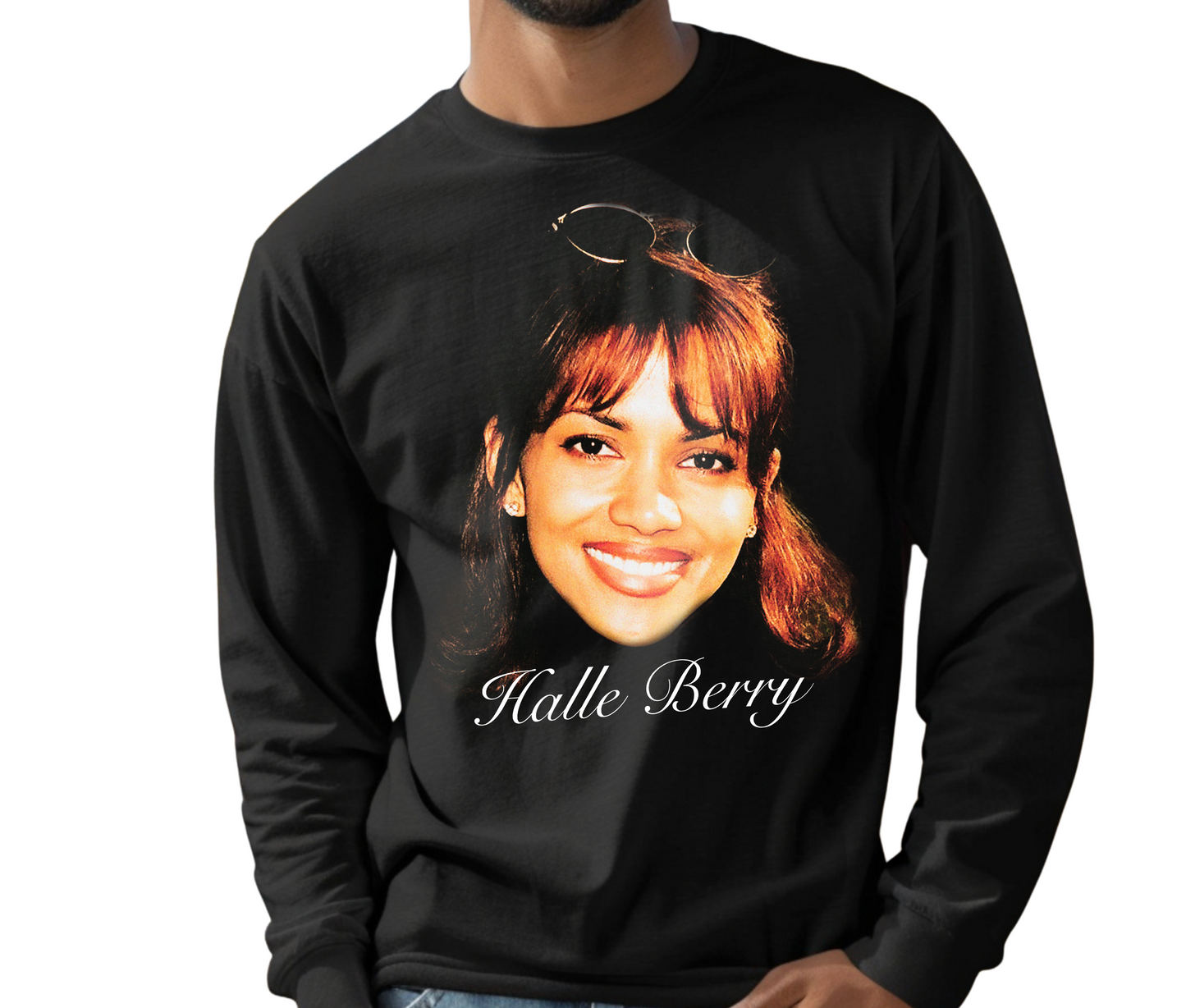 Halle Berry 90s Supermodel Long Sleeve – Oscar-Winning Icon Retro Hollywood Shirt, Vintage Fashion Streetwear