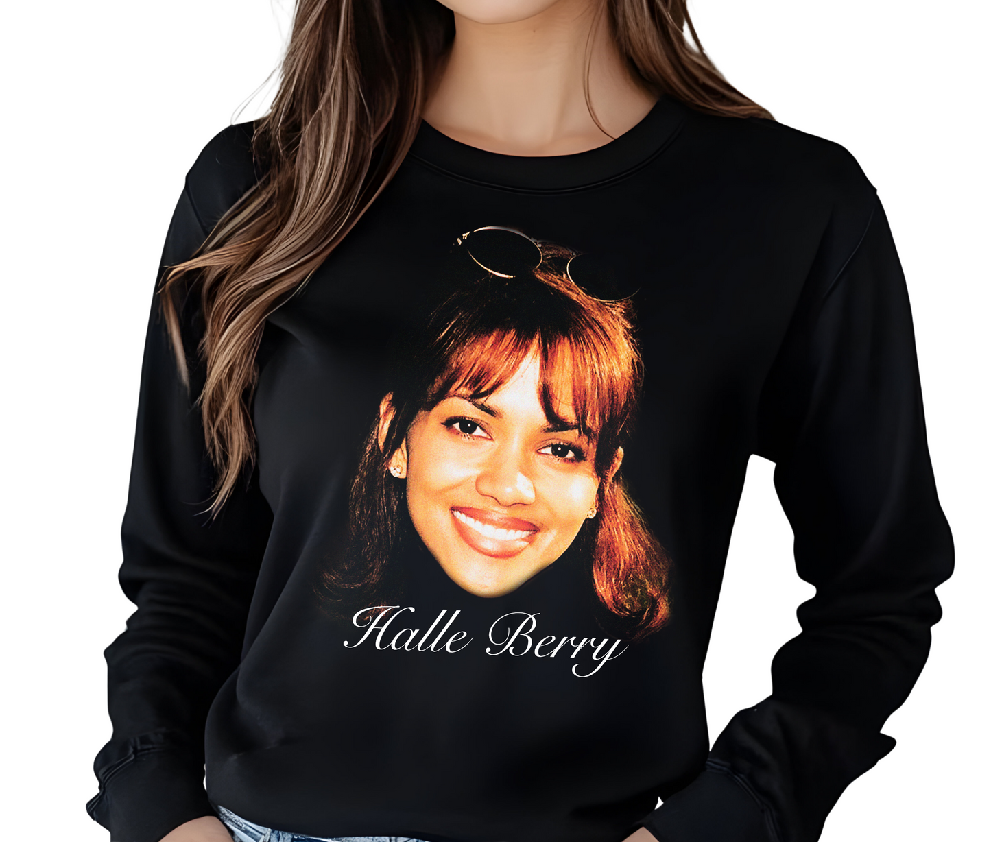 Halle Berry 90s Supermodel Long Sleeve – Oscar-Winning Icon Retro Hollywood Shirt, Vintage Fashion Streetwear