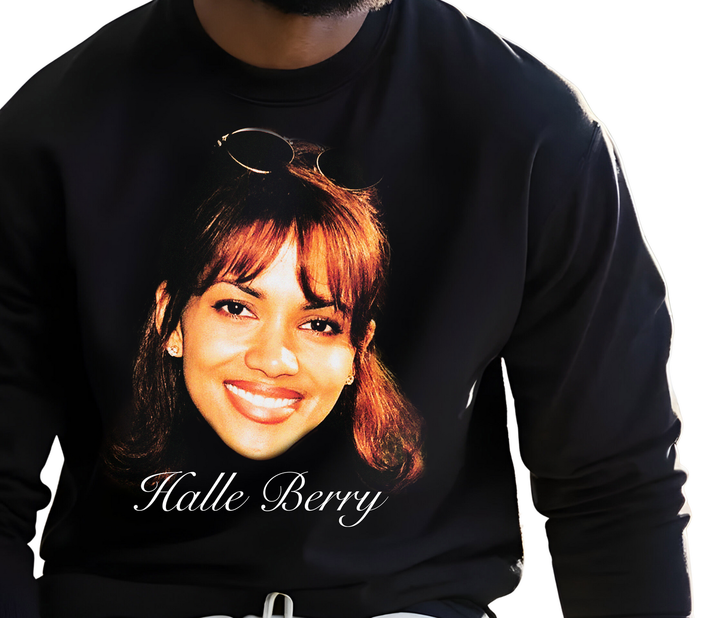 Halle Berry 90s Supermodel Sweatshirt – Oscar-Winning Icon Retro Hollywood Sweater, Vintage Fashion Streetwear