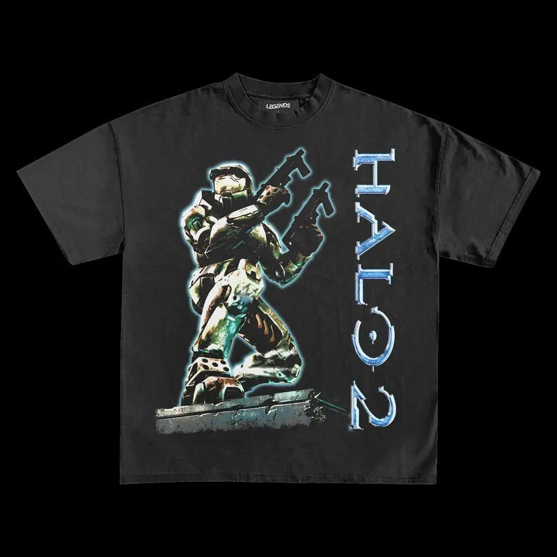 HALO 2 Vintage Tee - Men's Cotton T-Shirt Cotton Menswear Top Decoration Hoodie, Sweatshirt | HypeCrazeTee.com