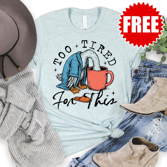 Too Tired Tee - Heather Ice Blue - 0