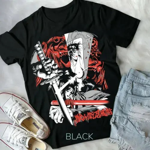 HOT!Ninja Scroll Kagero Moon Jubei Anime Manga Tshirt T-Shirt Tee ALL SIZES Hoodie, Sweatshirt | HypeCrazeTee.com
