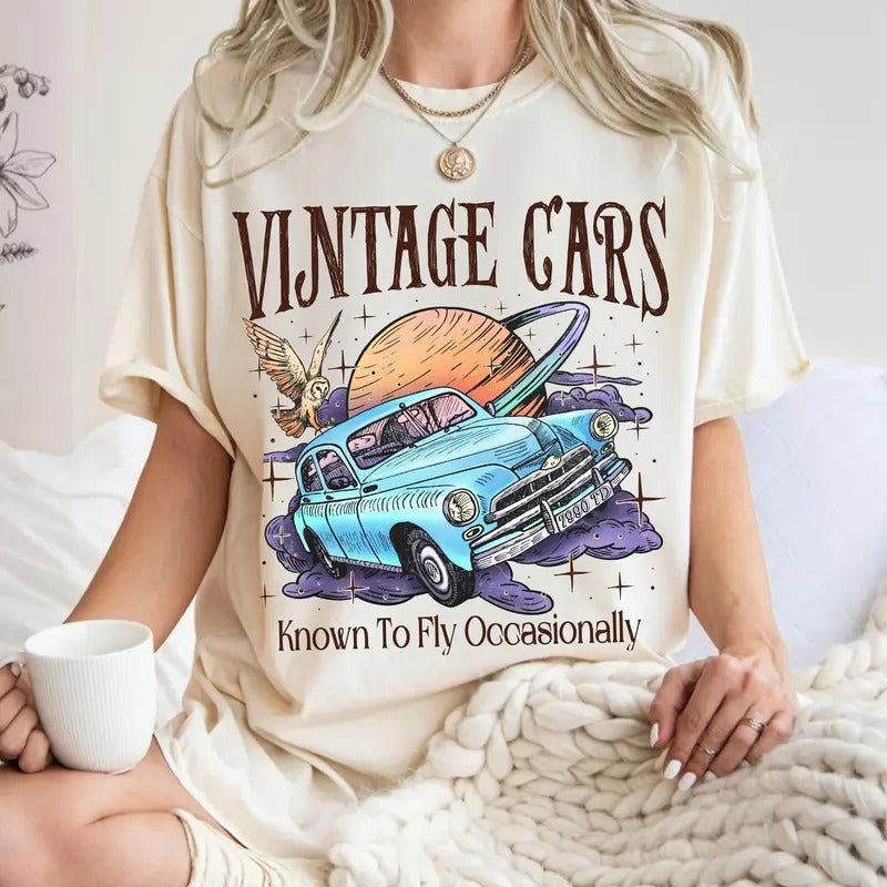 HP shirt,  Tshirt, weasleys flying cars shirt, Weasley's Flying Cars Tee, Wizard flying car, Wizard Shirt, Magical shirt,...
