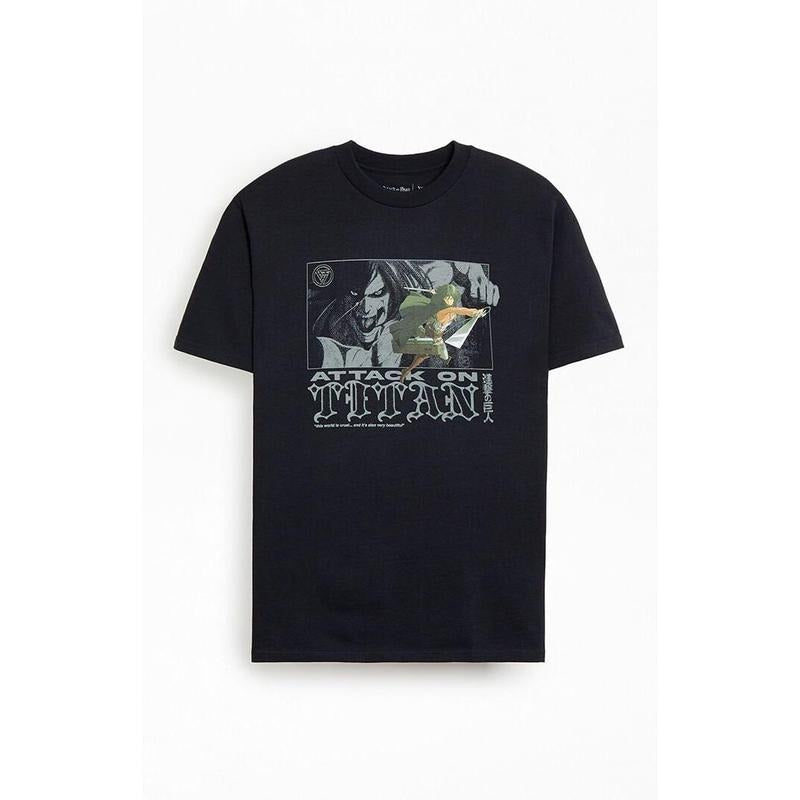 HYPLAND Men's Attack On Titan Mikasa Fly T-Shirt - Multicolor Hoodie, Sweatshirt | HypeCrazeTee.com