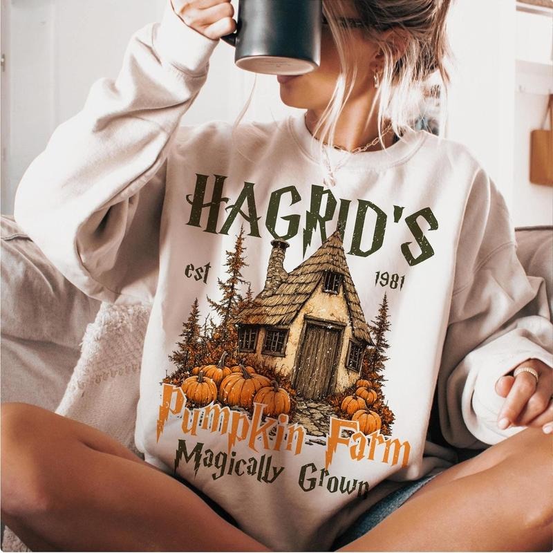 Hagrid's Pumpkin Farm est 1981 Fall Season Sweatshirt, Autumn Retro Pumpkin Patch Tee, Pumpkin Season Fall Vibes Shirt,...