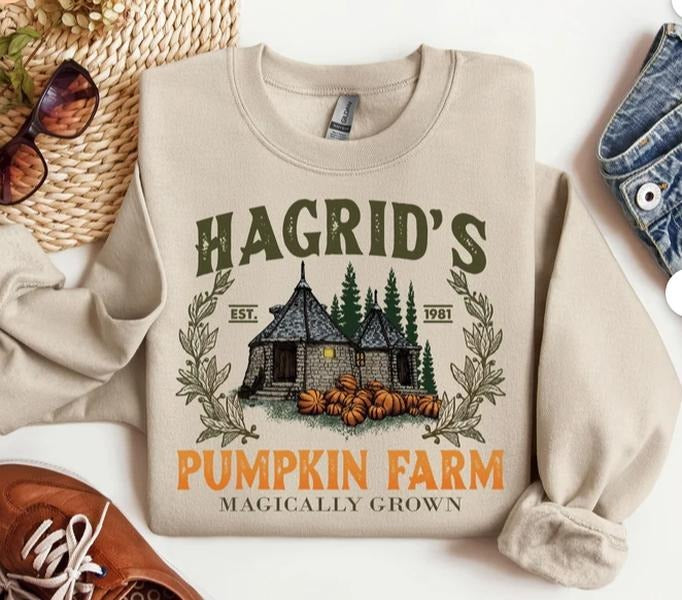 Hagrid's Pumpkin Patch Sweatshirt, Fall Sweatshirt, Hagdrid's Pumpkin Farm Shirt,Halloween Tee,Spooky Season,Pumpkin...