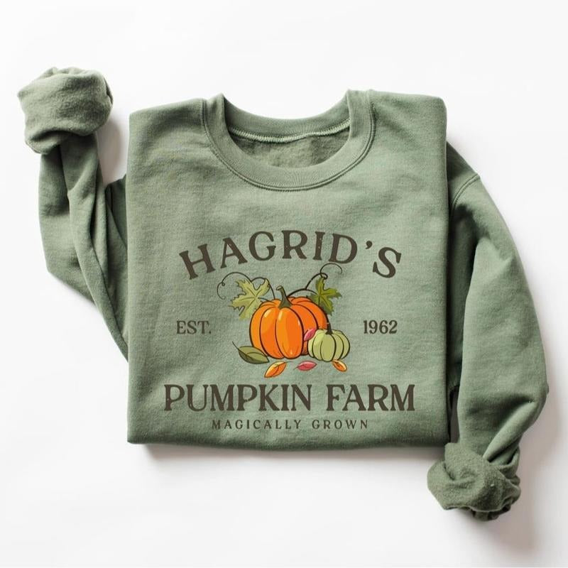 Hagrid's Pumpkin Patch Sweatshirt, Fall Sweatshirt, Halloween Sweatshirt, Book Lover Gifts, Thanksgiving 2024 T-Shirts,...